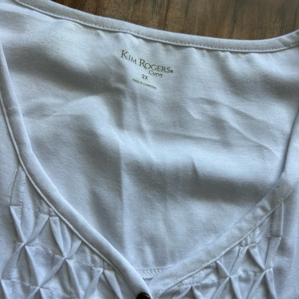 Women’s Blouses in White and Orange Short Sleeve Tops Bundle of Three XXL 2X - Picture 5 of 16